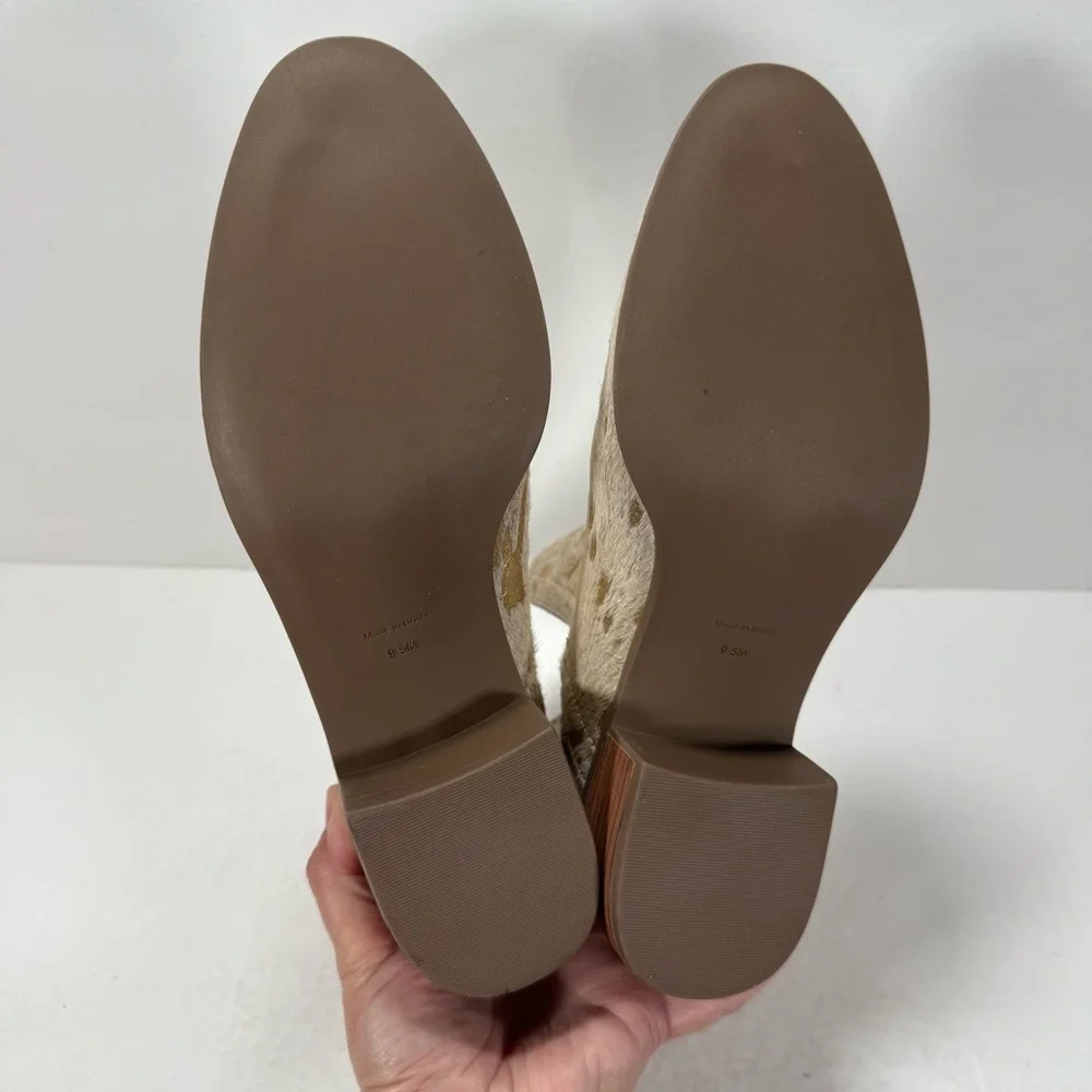 Coconuts by Matisse Pronto Cream Metallic Gold Calf Hair Split Shaft Bootie 9.5M
